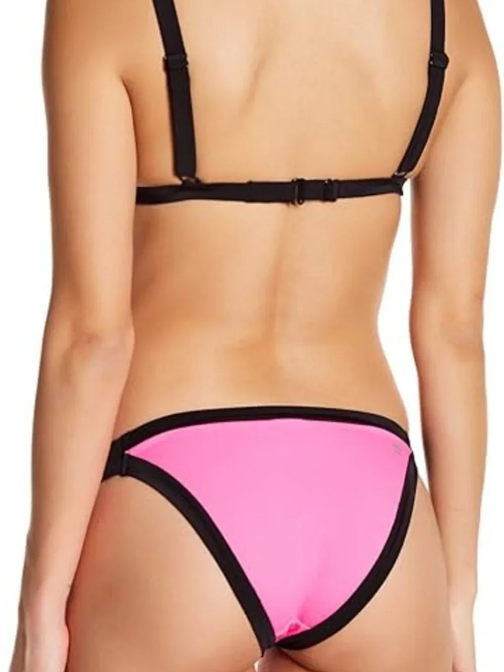 👙 NWT Sole East Bikini Swimsuit Size S 👙Colorblock, high cut, Neon Pink CUTE! - Picture 3 of 7